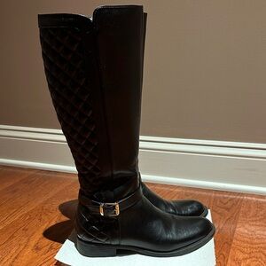 New York & Company Black Quilted Knee-High Boots